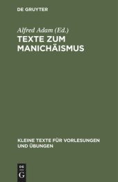 book Texte zum Manichäismus