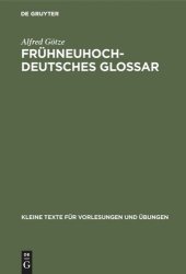 book Frühneuhochdeutsches Glossar