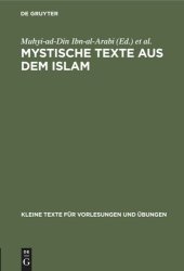 book Mystische Texte aus dem Islam: Drei Gedichte des Arabi 1240