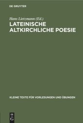 book Lateinische altkirchliche Poesie