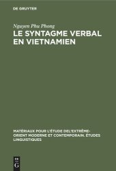 book Le syntagme verbal en vietnamien