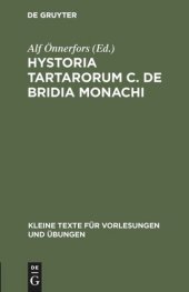 book Hystoria Tartarorum C. de Bridia Monachi