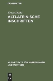 book Altlateinische Inschriften