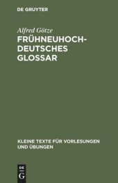 book Frühneuhochdeutsches Glossar