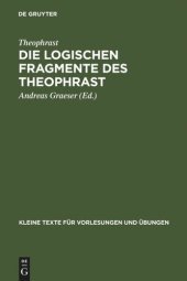 book Die logischen Fragmente des Theophrast