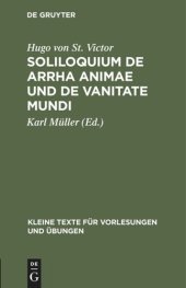 book Soliloquium de arrha animae und De vanitate mundi