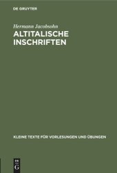 book Altitalische Inschriften