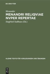 book Menandri reliqviae nvper repertae