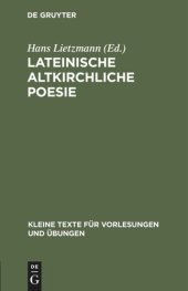 book Lateinische altkirchliche Poesie