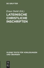 book Lateinische christliche Inschriften: Mit einem Anhang jüdischer Inschriften