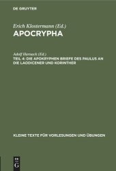 book Apocrypha: Teil 4 Die apokryphen Briefe des Paulus an die Laodicener und Korinther