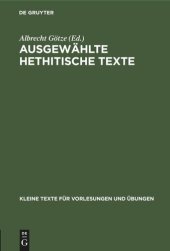 book Ausgewählte Hethitische Texte