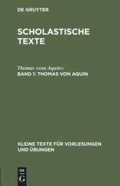 book Scholastische Texte. Band 1 Thomas von Aquin: Texte zum Gottesbeweis