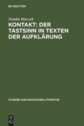 book Kontakt: Der Tastsinn in Texten der Aufklärung