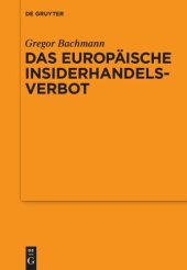 book Das Europäische Insiderhandelsverbot