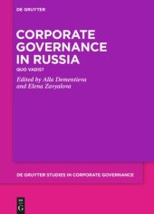 book Corporate Governance in Russia: Quo Vadis?