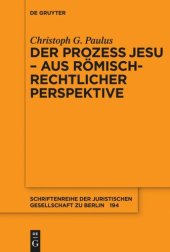 book Der Prozess Jesu - aus römisch-rechtlicher Perspektive