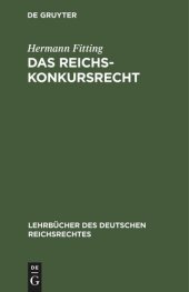 book Das Reichs-Konkursrecht