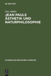 book Jean Pauls Ästhetik und Naturphilosophie