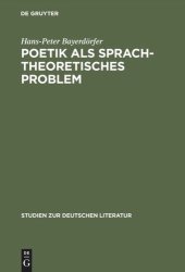 book Poetik als sprachtheoretisches Problem