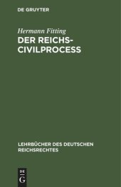 book Der Reichs-Civilproceß