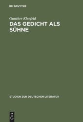 book Das Gedicht als Sühne: Georg Trakls Dichtung und Krankheit - Eine psychoanalytische Studie