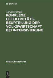 book Komplexe Effektivitätsbeurteilung der Volkswirtschaft bei Intensivierung