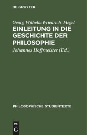 book Einleitung in die Geschichte der Philosophie