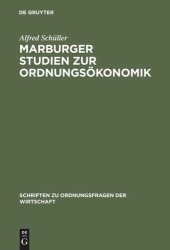 book Marburger Studien zur Ordnungsökonomik