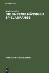 book Die unregelmässigen Spielanfänge