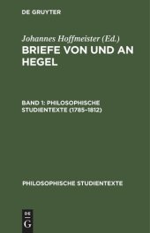 book Briefe von und an Hegel: Band 1 1785–1812