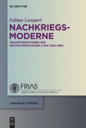 book Nachkriegsmoderne: Transformationen der deutschsprachigen Lyrik 1945-1960