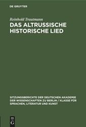 book Das altrussische historische Lied