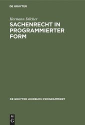 book Sachenrecht in programmierter Form