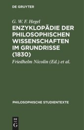 book Enzyklopädie der philosophischen Wissenschaften im Grundrisse (1830)