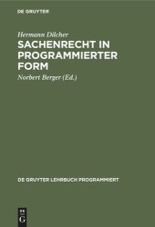 book Sachenrecht in programmierter Form