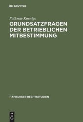 book Grundsatzfragen der betrieblichen Mitbestimmung