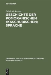 book Geschichte der pomoranischen (kaschubischen) Sprache