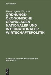 book Ordnungsökonomische Grundlagen nationaler und internationaler Wirtschaftspolitik