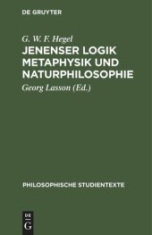 book Jenenser Logik Metaphysik und Naturphilosophie