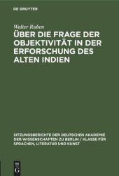 book Über die Frage der Objektivität in der Erforschung des Alten Indien