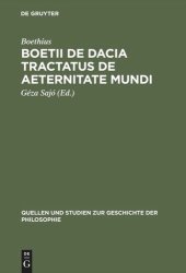 book Boetii de Dacia tractatus De aeternitate mundi