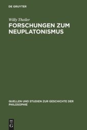 book Forschungen zum Neuplatonismus