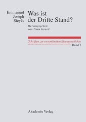 book BAND 3 Was ist der Dritte Stand? Ausgewählte Schriften: Herausgegeben von Oliver W. Lembcke und Florian Weber