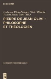 book Pierre de Jean Olivi - Philosophe et théologien