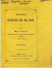 book Maria Theresia vom Aachener Frieden bis zum Schlusse des Siebenjährigen Krieges 1748-1763