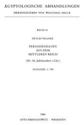 book Personendaten aus dem Mittleren Reich (20.-16. Jahrhundert v. Chr.) Dossiers 1-796