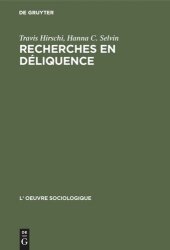 book Recherches en déliquence: Principes de l’analyse quantitative