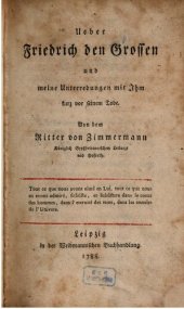 book Über Friedrich den Großen und meine Unterredungen mit Ihm kurz vor seinem Tode