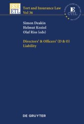 book Directors & Officers (D & O) Liability